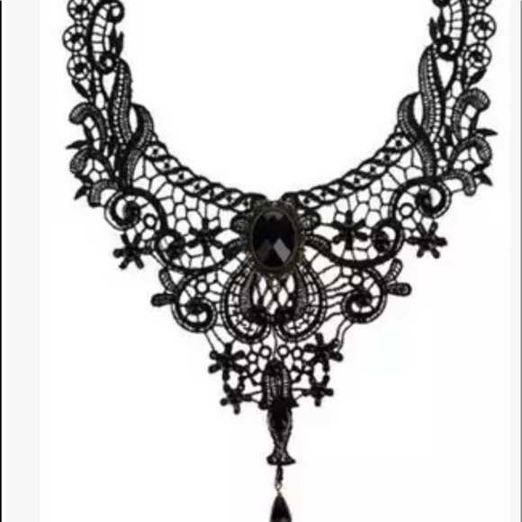 Jewelry - Victorian Gothic Black Lace Choker